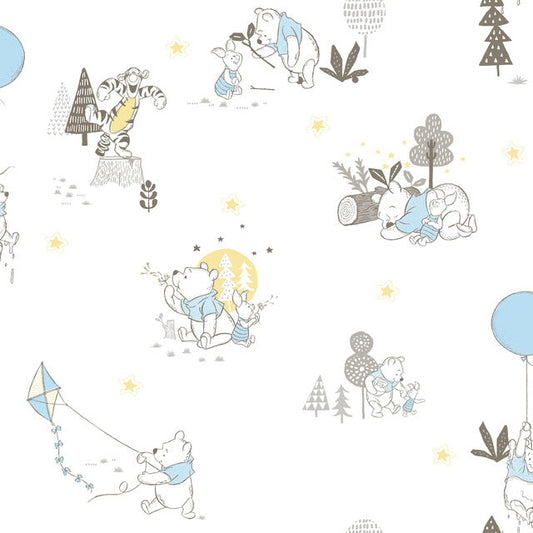 Yellow Disney Winnie the Pooh Playmates Wallpaper