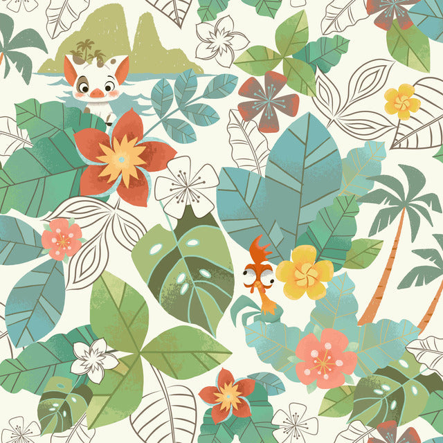 Red/Green Disney Moana Jungle Wallpaper