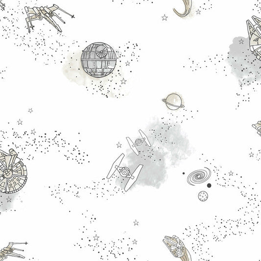 Black/White Star Wars: Good Night Galaxy Wallpaper