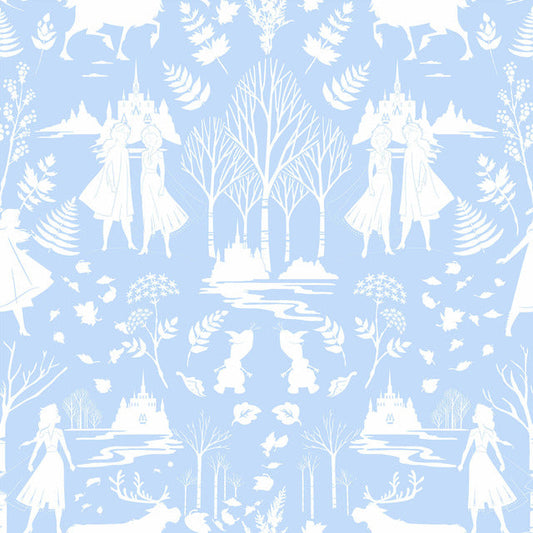 Blue/Glitter Disney Frozen 2 Nordic Wallpaper