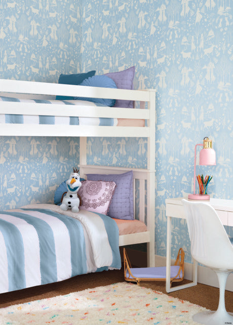 Blue/Glitter Disney Frozen 2 Nordic Wallpaper