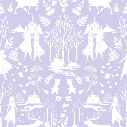 Purple/Glitter Disney Frozen 2 Nordic Wallpaper