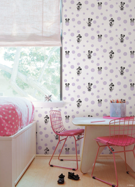 Purple Disney Minnie Mouse Dots Wallpaper