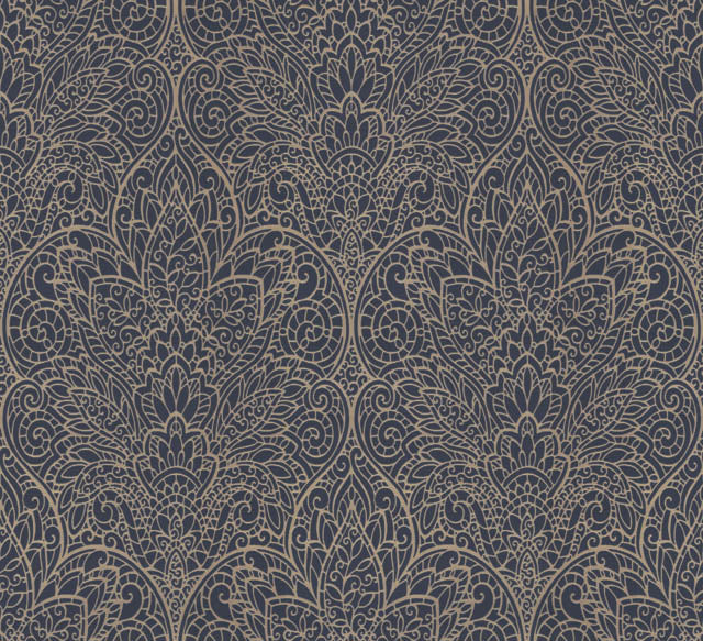Navy/Gold Paradise Wallpaper