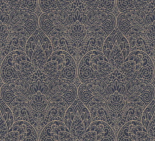 Navy/Gold Paradise Wallpaper