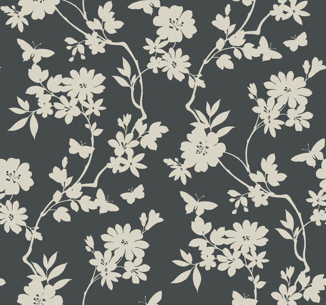 Gray Flutter Vine Wallpaper
