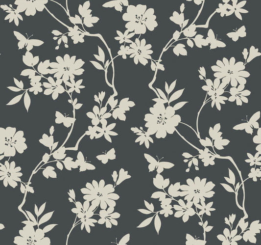 Gray Flutter Vine Wallpaper