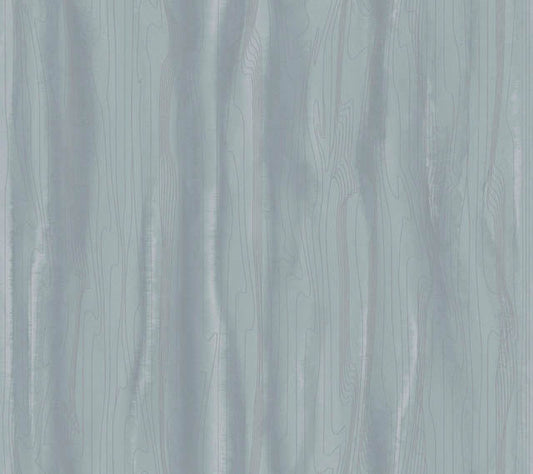 Blue/Silver Fantasy Faux Bois Wallpaper