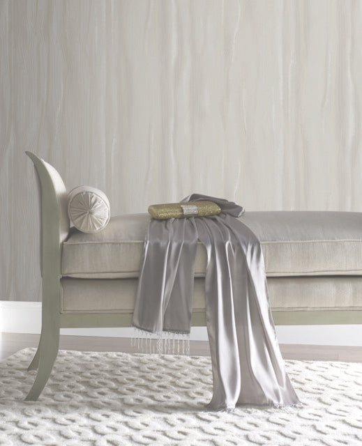 Taupe/Gold Fantasy Faux Bois Wallpaper
