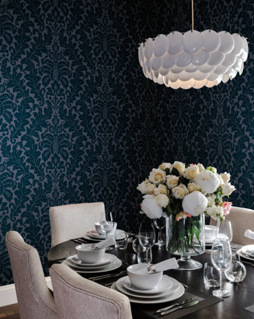 Navy Modern Romance Wallpaper