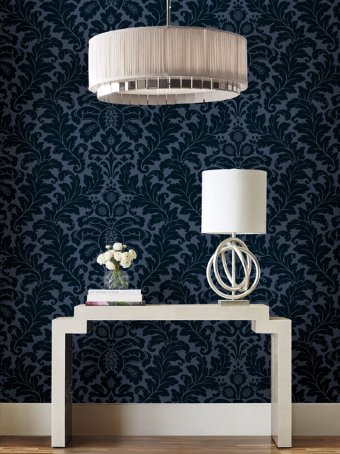 Navy Modern Romance Wallpaper