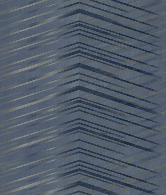 Navy Glistening Chevron Wallpaper
