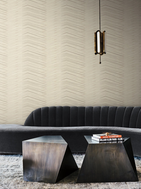 Blonde Glistening Chevron Wallpaper