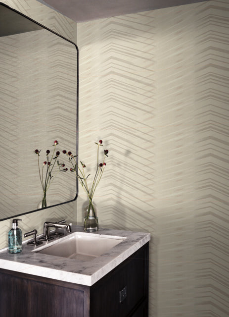 Blonde Glistening Chevron Wallpaper