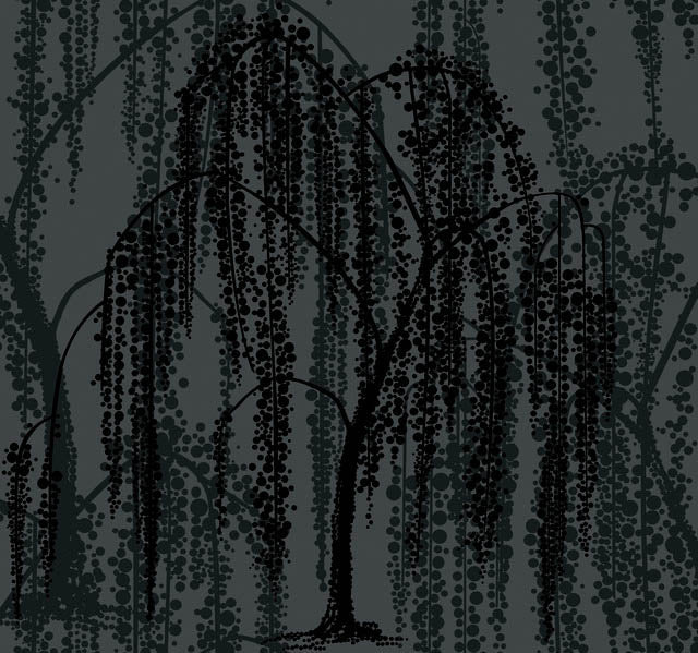 Gray Willow Glow Wallpaper