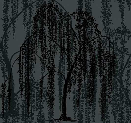 Gray Willow Glow Wallpaper