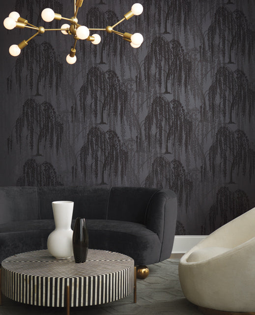 Gray Willow Glow Wallpaper