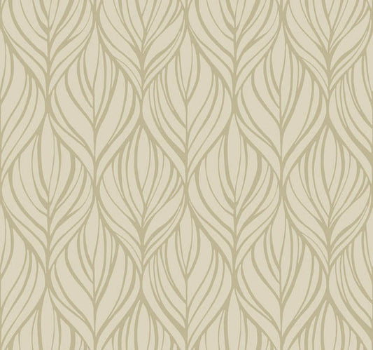Taupe/Silver Palma Wallpaper