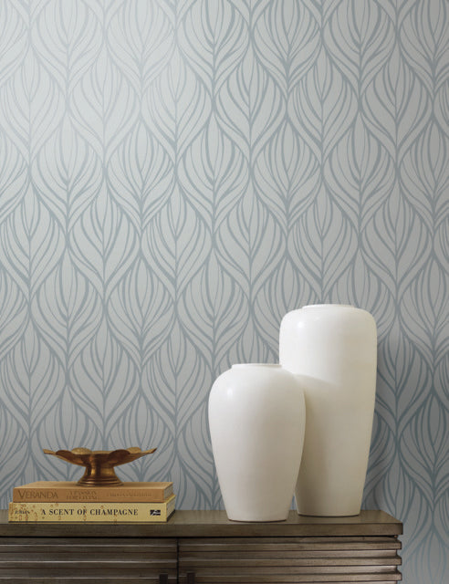 Blue/Silver Palma Wallpaper
