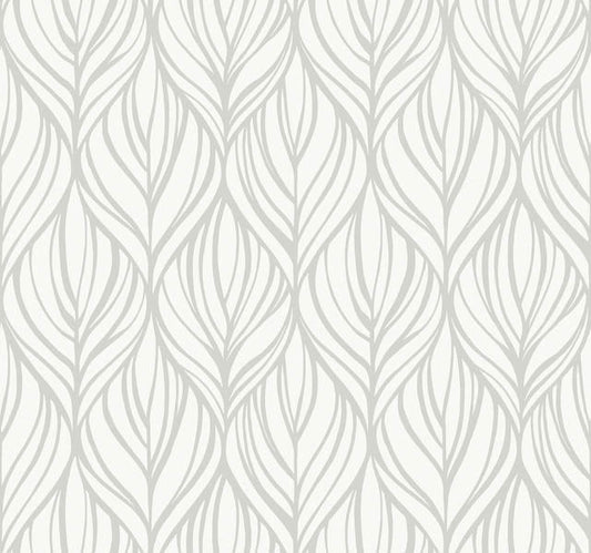 White/Silver Palma Wallpaper