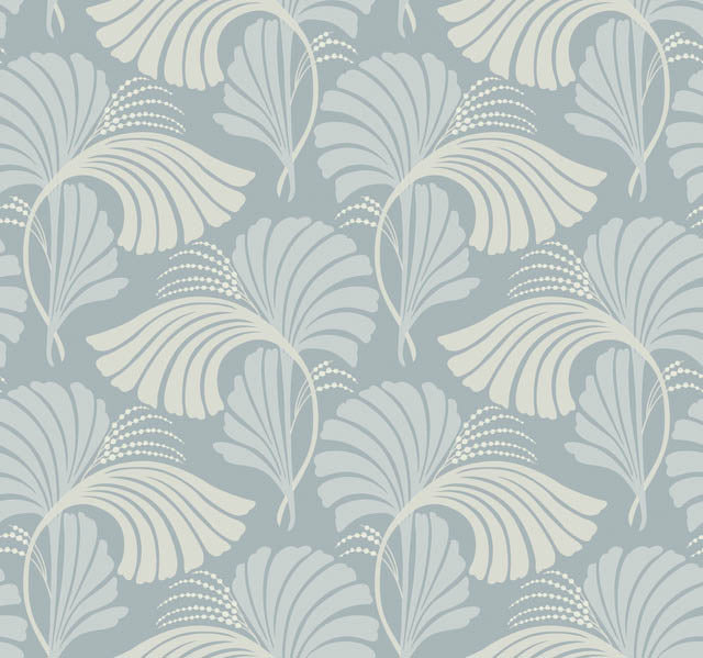 Light Blue Dancing Leaves Wallpaper