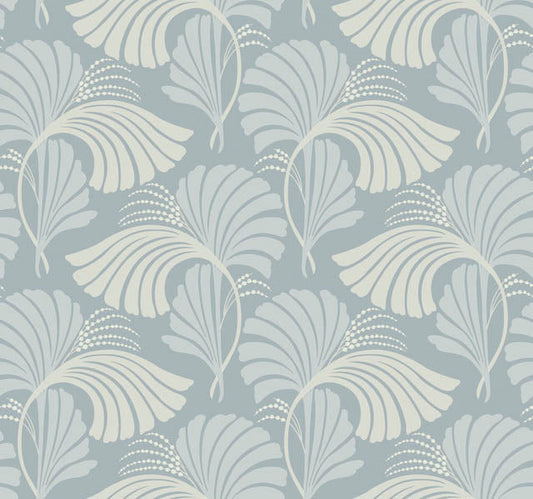 Light Blue Dancing Leaves Wallpaper