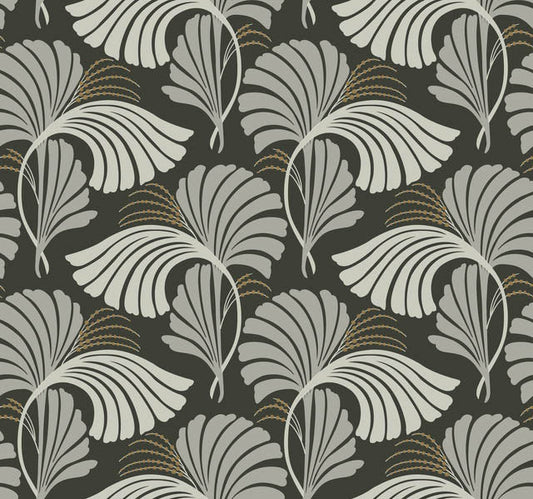 Black Dancing Leaves Wallpaper
