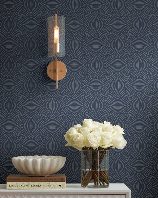 Navy Hourglass Wallpaper