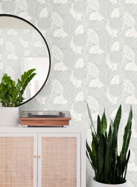 Grey Vinca Flint Wallpaper