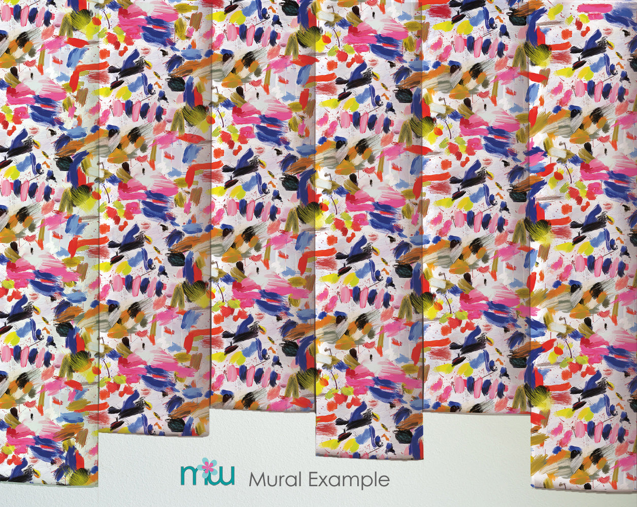 Jackie Abstract Colorful Mural