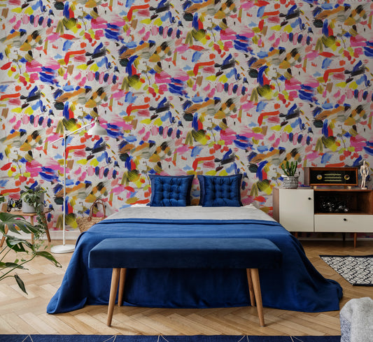 Jackie Abstract Colorful Mural
