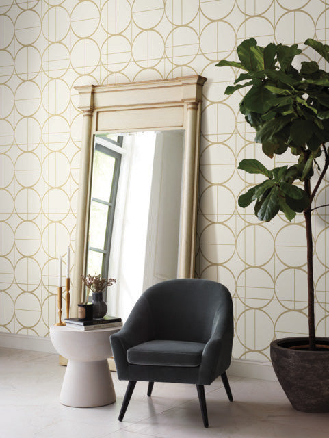 Cream & Gold Sun Circles Wallpaper Sun Circles