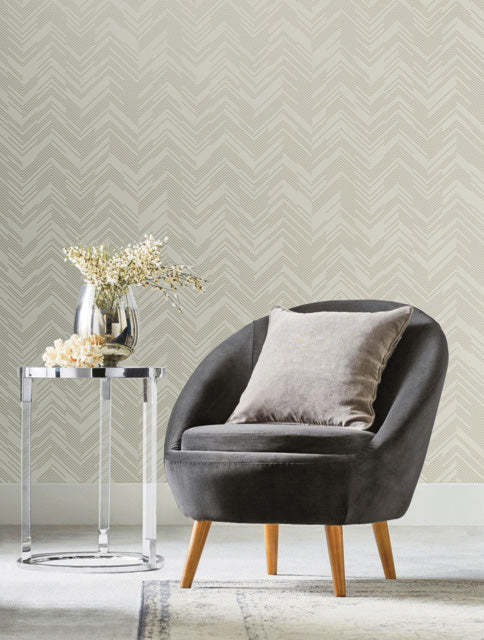 Cream & Gold Polished Chevron Wallpaper Polished Chevron