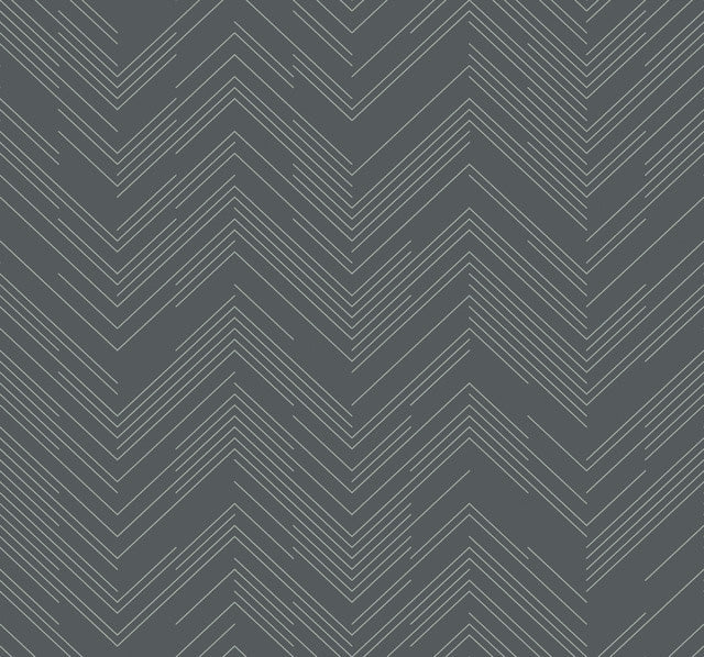 Charcoal & Silver Polished Chevron Wallpaper Polished Chevron