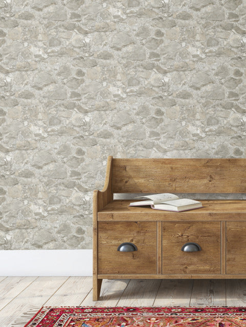 Taupe Field Stone Wallpaper