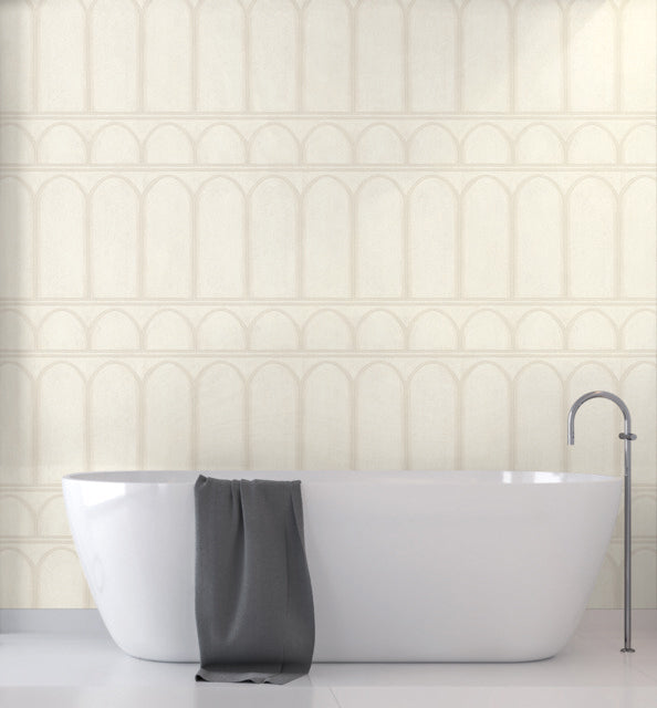 White/Pearl Arches Wallpaper