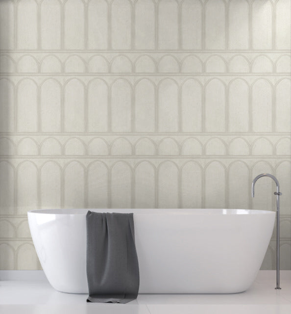 Beige/Pearl Arches Wallpaper