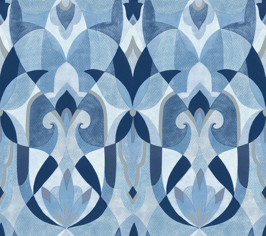 Blue/Silver Malta Wallpaper