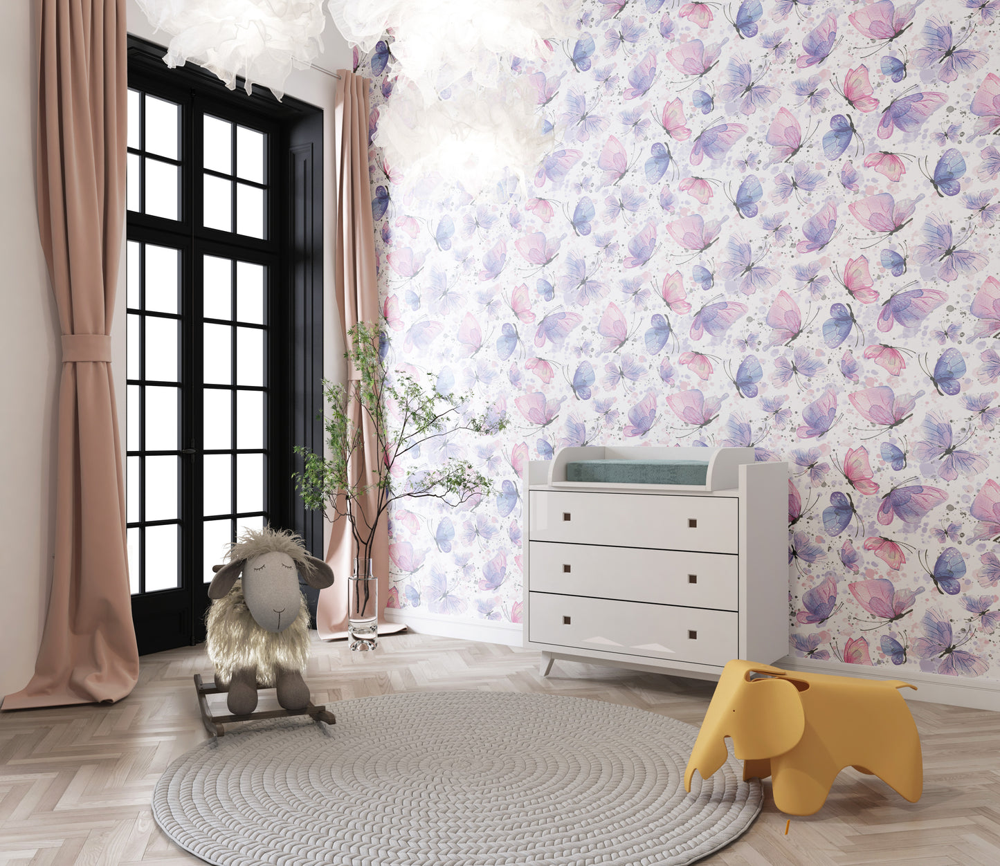 violet Butterfly wallpaper Mural