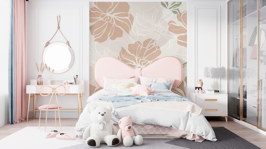 Modern Pink Floral Mural