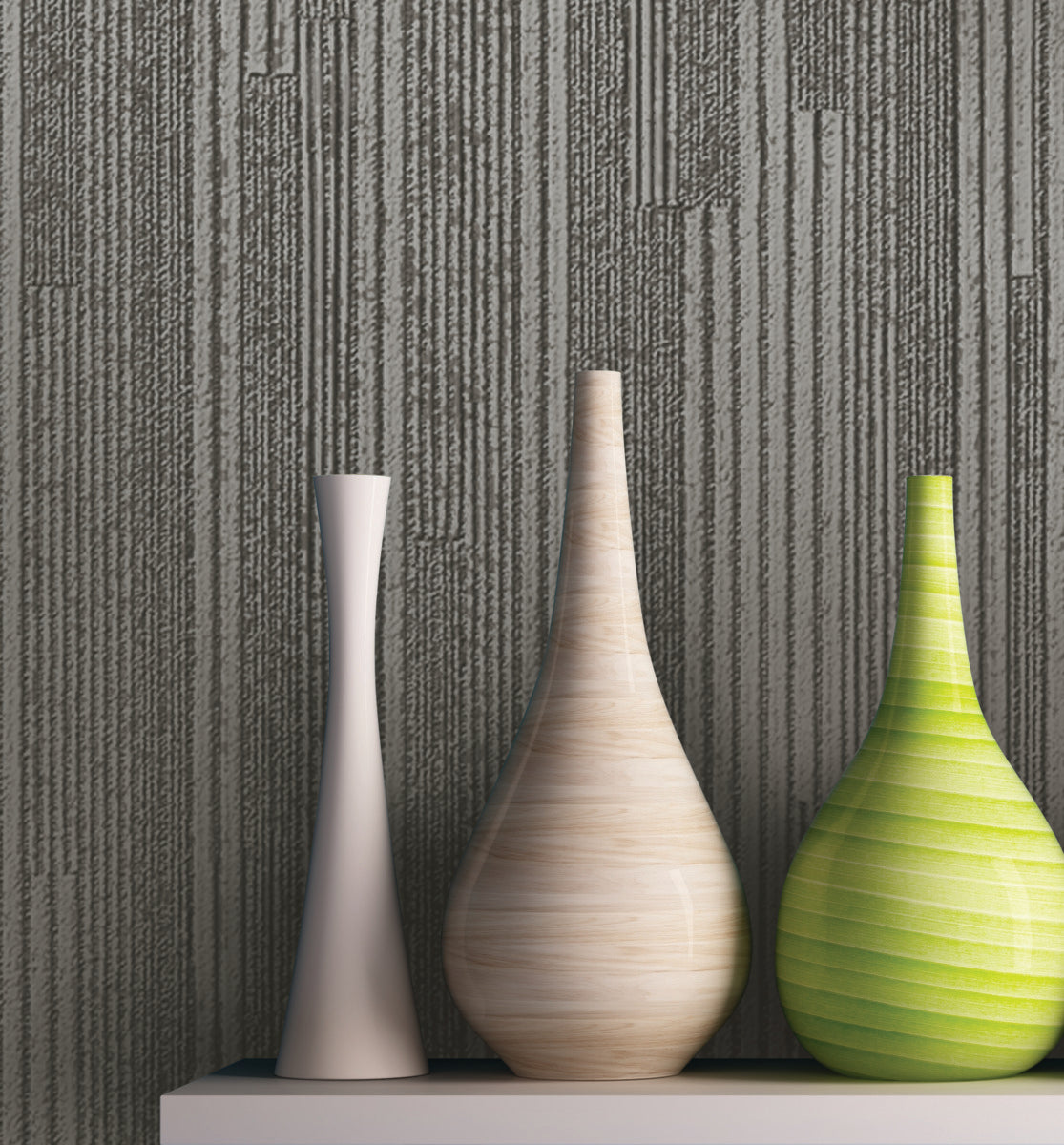 Charcoal Vertical Plumb Wallpaper