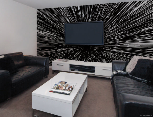 Black/White Hyper Space Peel And Stick Mural
