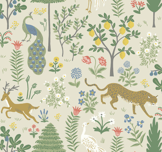 Beige Menagerie Wallpaper
