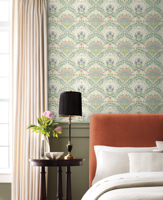 Beige/Green Bramble Wallpaper