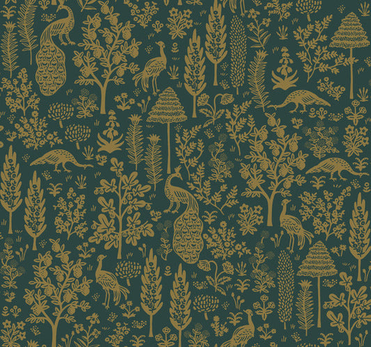 Brown Menagerie Toile Wallpaper