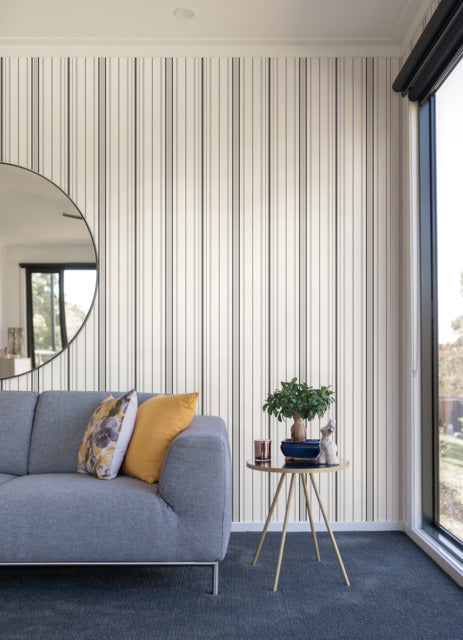 Black/Bronze Wide Pinstripe Wallpaper