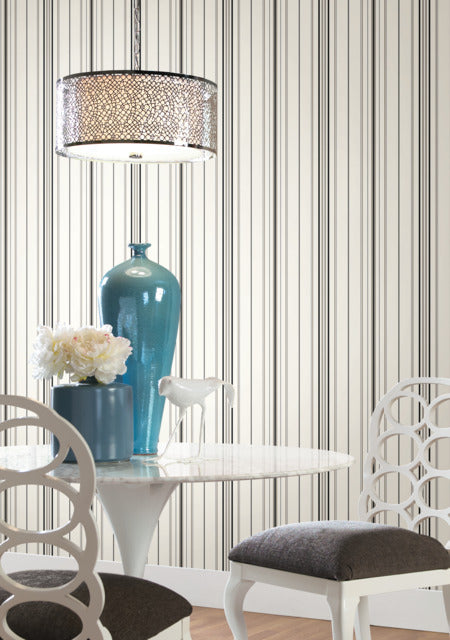 Black/Bronze Wide Pinstripe Wallpaper