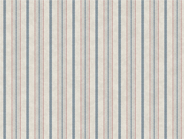 Red/Blue/Glint Shirting Stripe Wallpaper