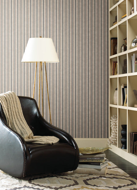 Red/Blue/Glint Shirting Stripe Wallpaper