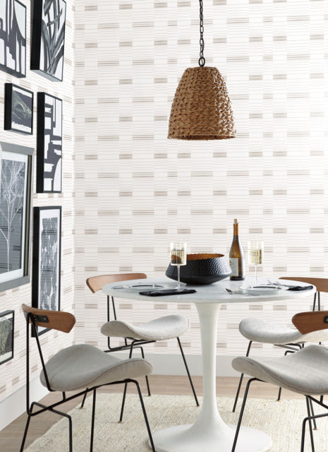 Beige/White Dashing Stripe Wallpaper